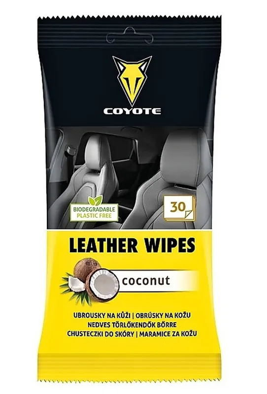 COYOTE-Čistící ubrousky na kůži (vůně kokos) 30 ks Vysoce Kvalitní
