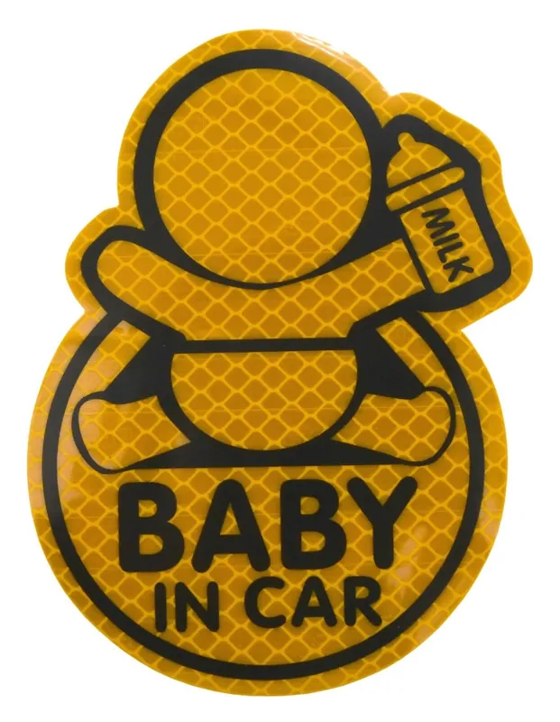 Akce Dekor samolepící BABY IN CAR - žlutý