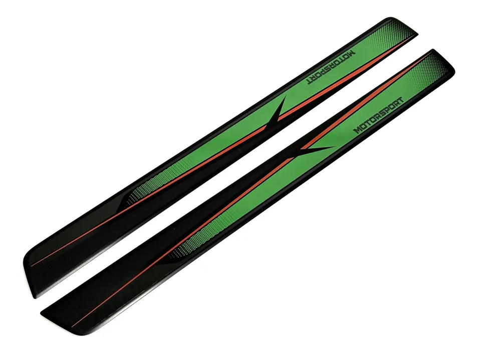 Objednat Nyní Dekorativní přední prahové lišty MOTORSPORT - zeleno/černé