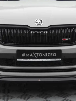 Škoda Kodiaq RS facelift-Spoiler předního nárazníku Mk1 (černý lesk V2) Maxton Horká Nabídka