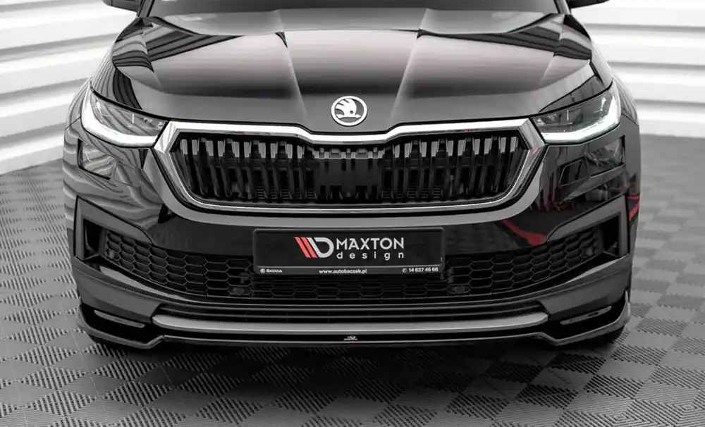 Škoda Kodiaq facelift-Spoiler předního nárazníku Mk1 (černý lesk V2) Maxton Sleva