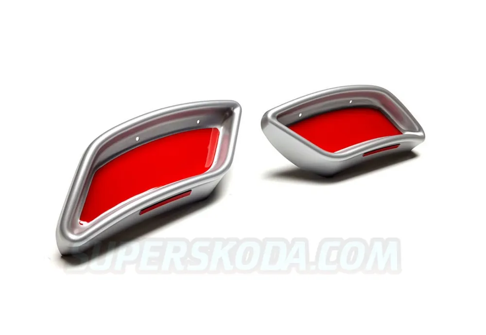 Vrácení Zdarma Škoda Kodiaq-Atrapy výfuku RS design - alu look (reflex červené)