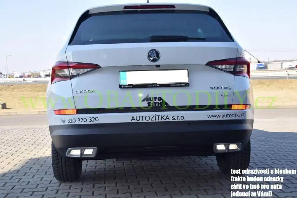 Škoda Kodiaq-Atrapy výfuku TURBO design RS - alu look (reflex bílé) Cenově Výhodný