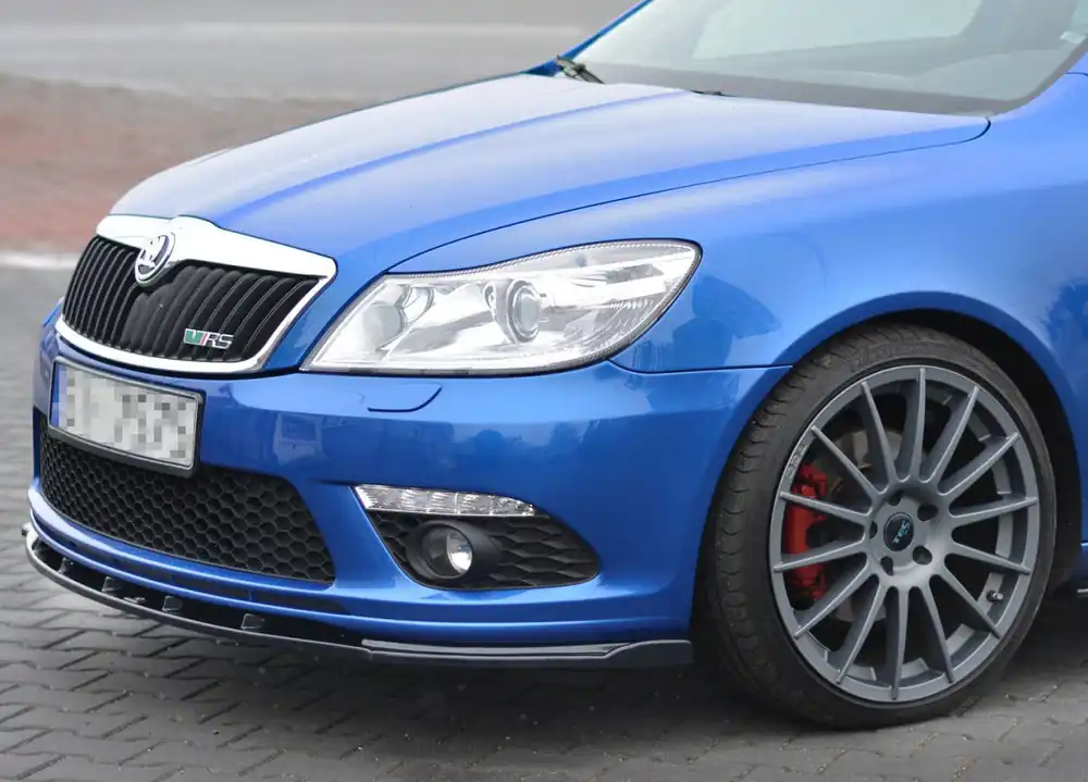 Škoda Octavia II RS facelift-Spoiler předního nárazníku Mk2 (černý lesk V1) Maxton Expresní Doručení