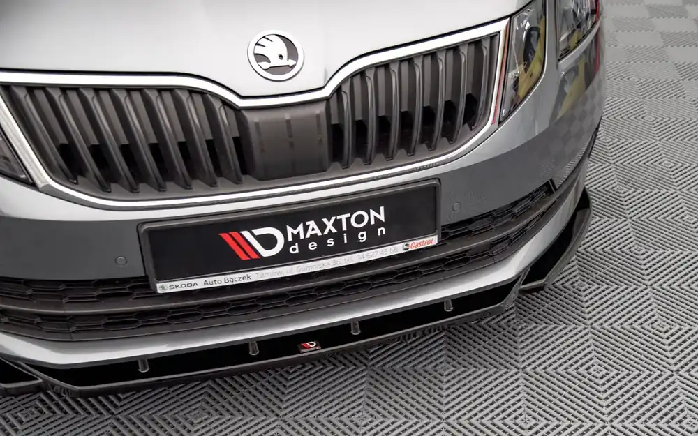 Oblíbený Škoda Octavia III facelift-Spoiler předního nárazníku Mk3 (černý lesk V2) Maxton