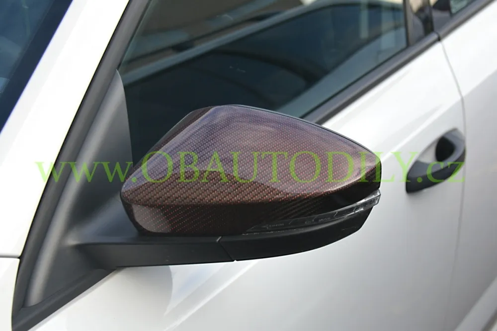 Top Prodej Škoda Octavia III-Kryty zrcátek carbon fibre - červená vazba