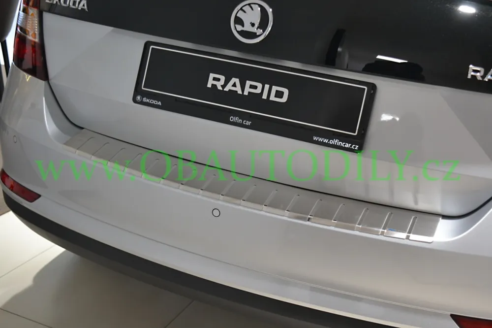 Škoda Rapid Spaceback-Kryt zadního nárazníku nerez ALU FROST - větší Omezená Nabídka