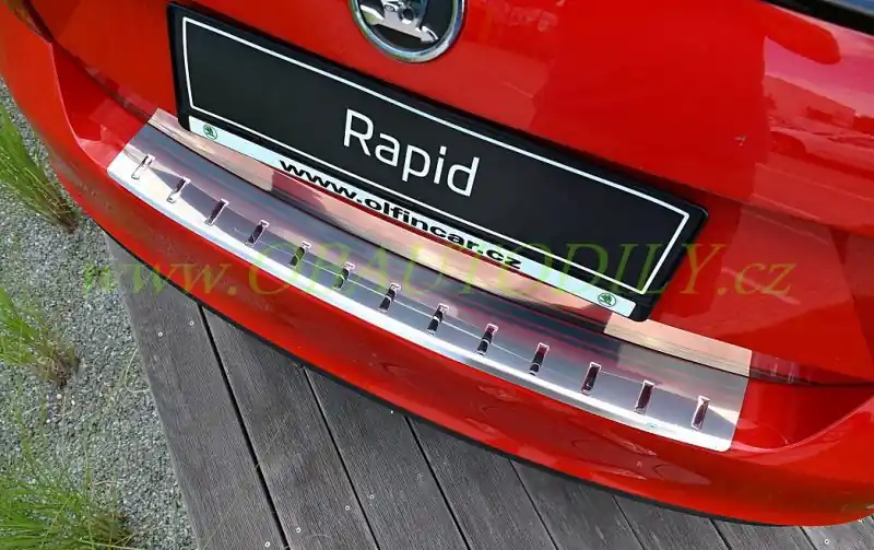 Omezená Nabídka Škoda Rapid-Kryt zadního nárazníku nerez ALU FROST - menší