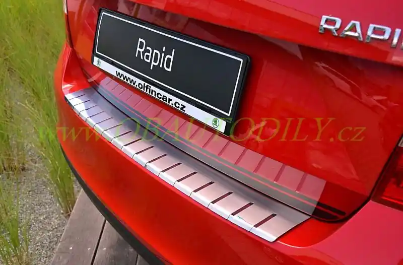Akce Škoda Rapid-Kryt zadního nárazníku nerez ALU FROST - větší
