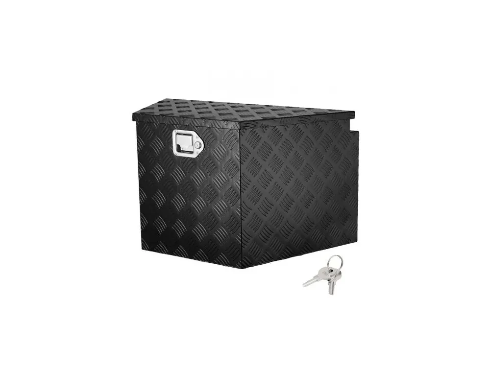 Časově Omezené Krabice na nářadí na přívěs, hliníková slitina, diamantový plech, úložný box na nářadí, odolný úložný box na přívěs se zámkem a klíči, úložný box na nářadí pro pick-up, obytný vůz, přívěs, 99,1 x 41,9 x 30,5 cm