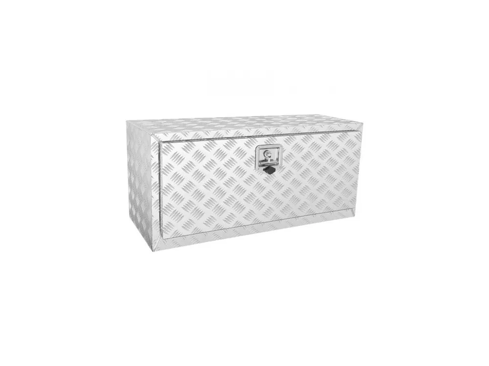 Koupit Online Podvozkový box na nákladní automobil, úložný box na pickup 914 x 430 x 460 mm, odolný hliníkový box na nářadí s diamantovým plechem se zámkem a klíči, vodotěsný úložný box na přívěs s T-rukojetí pro nákladní automobil, dodávku, přívěs