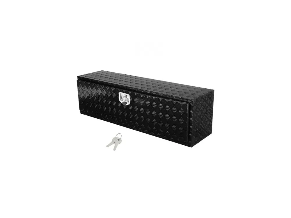 úložný box na podvozek nákladního vozu, úložný box na pickup 60" x 17" x 18", odolný hliníkový box na nářadí s diamantovým plechem se zámkem a klíči, vodotěsný úložný box na přívěs s T-rukojetí pro nákladní automobily, dodávky, přívěsy Cenová Bomba