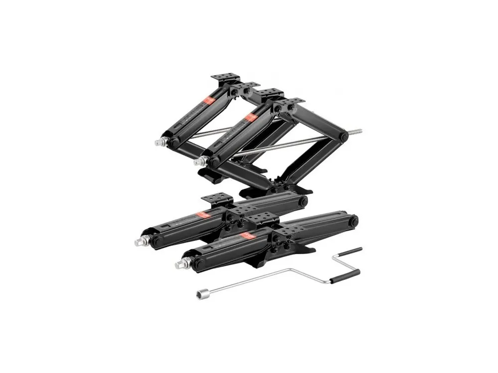 Nůžkové zvedáky 9000 lbs pro obytné vozy, nůžkové zvedáky pro nivelaci stabilizátoru obytného vozu 4-23,4 palce, sada 4 kusů, vysoce odolný stabilizační zvedák s klikou, objímkou a vodováhou, snadno se neohýbá ani nedeformuje Nakupujte Hned