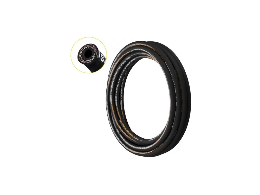 Must-Have Hydraulická hadice 3/4 palce x 50 stop, Spirálová hydraulická hadice 3120 PSI, Pryžová hydraulická hadice se 2 vysokopevnostními ocelovými dráty, Velkoobjemová hydraulická hadice -20℃ až 140℃, Flexibilní hadice na hydraulický olej