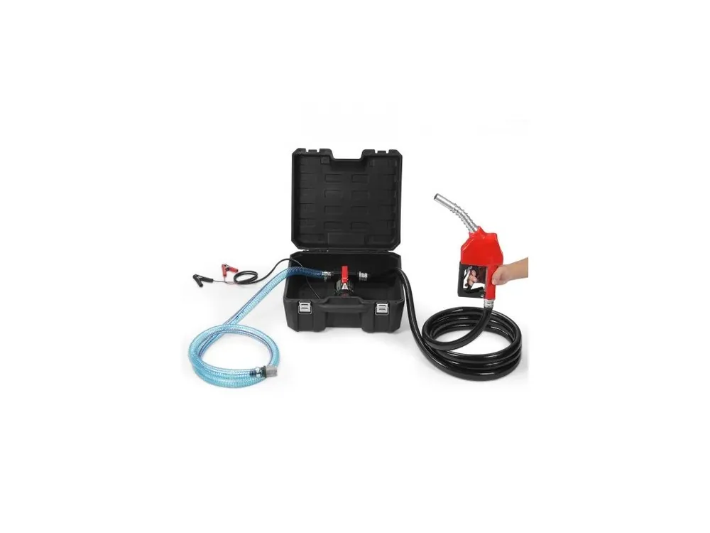 Pouze Dnes Přečerpávací palivové čerpadlo , 12V DC 38 l/min (10 GPM) 186W (1/4 HP), přenosné elektrické přečerpávací čerpadlo na naftu s automatickou uzavírací palivovou tryskou, vysoký průtok, dlouhá vstupní a výstupní hadice pro naftu, petrolej,