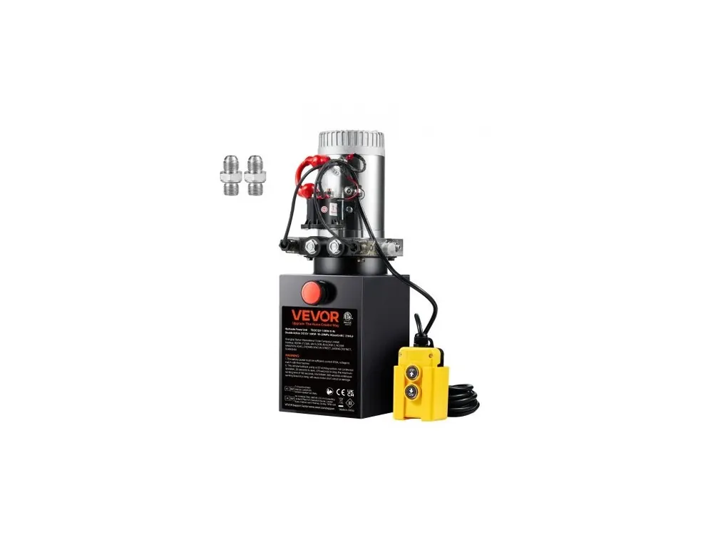 Hydraulické čerpadlo , 8litrový hydraulický agregát, dvojčinné čerpadlo pro sklápěcí přívěs, průtok 0,91 GPM, maximální přetlak 3200 PSI, hydraulické čerpadlo DC 12V pro zvedání sklápěcích přívěsů Super Cena