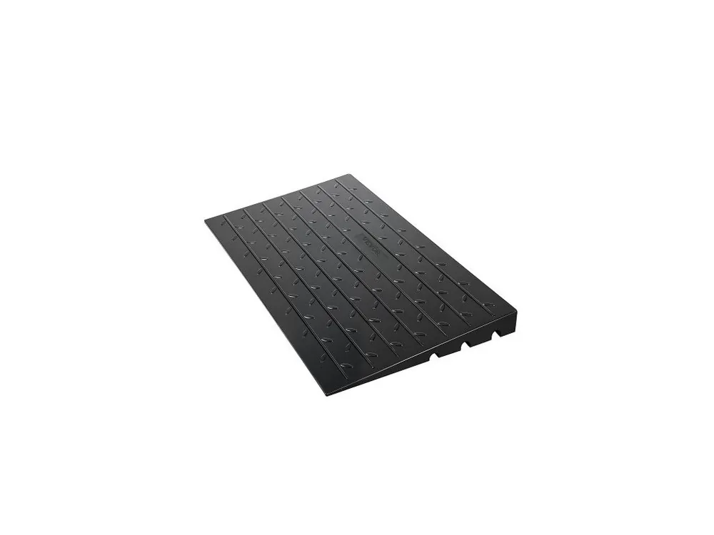 Akce Gumová prahová rampa , výška 6,5 cm, prahová rampa pro dveře, 3 kanály, kryt šňůry, gumová pevná prahová rampa, šikmý gumový vstup, nosnost 1000 kg pro invalidní vozíky a skútry