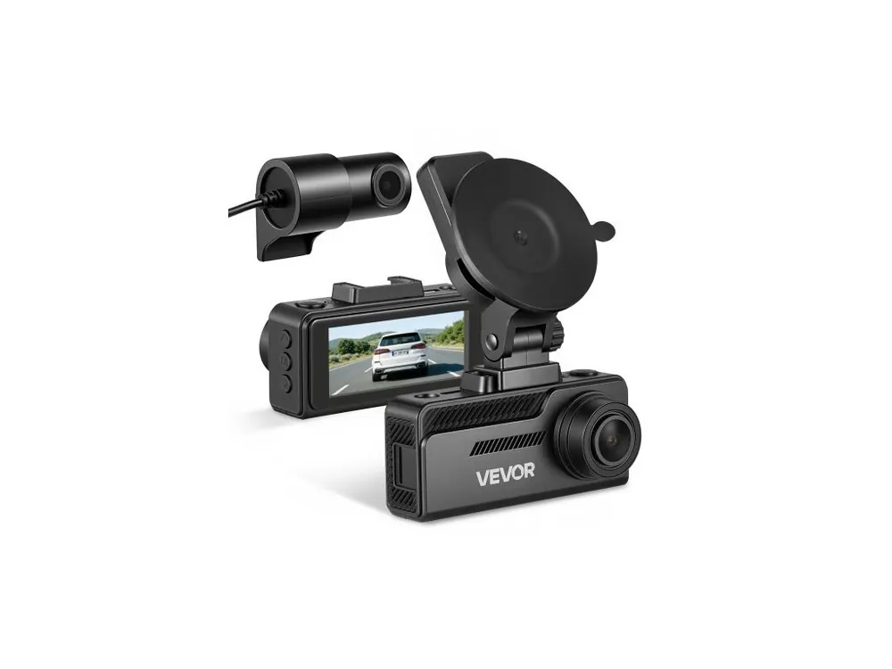 palubní kamera přední a zadní, 4K+1080P, 32GB karta v balení, dvoukanálová palubní kamera pro auta s vestavěným GPS, G-senzorem, přední 129° a zadní 125°, velká obrazovka 80,8 mm, smyčkové nahrávání, parkovací režim Důkaz jízdy Dvě HD kamery Bezpečná Platba