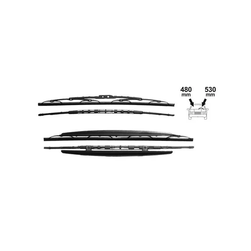 Sada přesných stěračů 53+48cm ŠKODA VW AUDI FORD SEAT Nová Kolekce