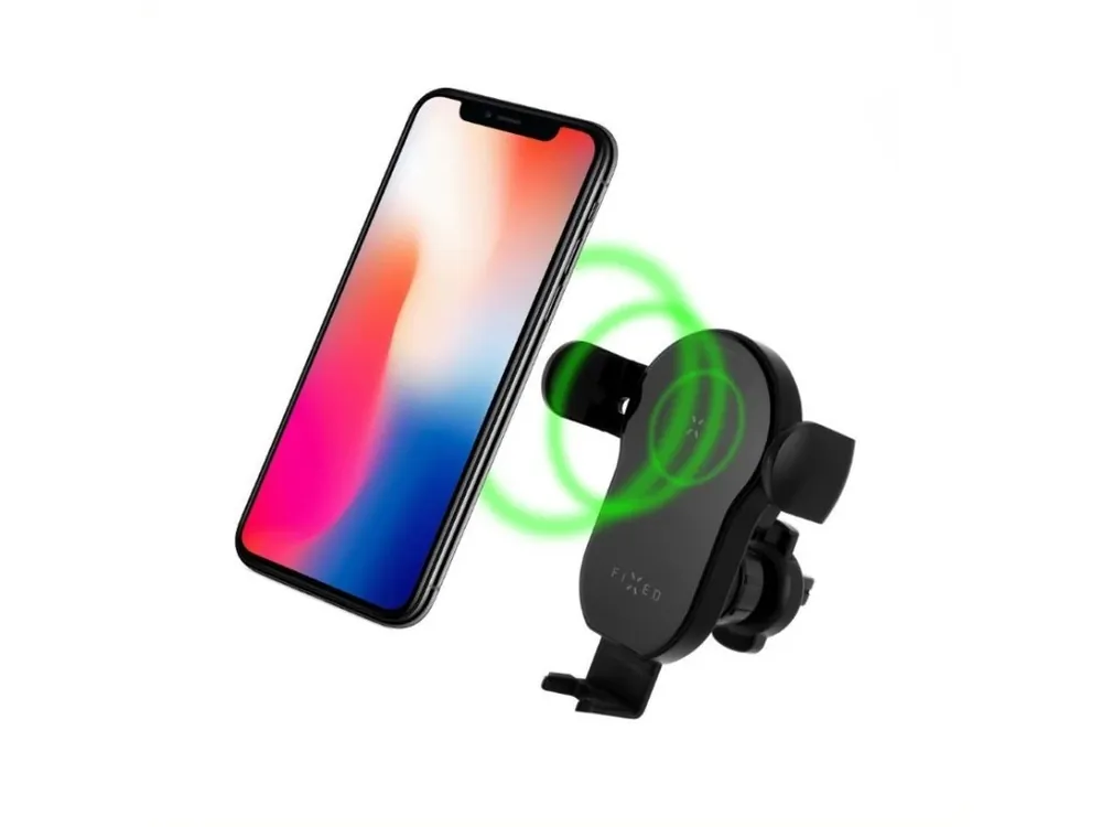 Držák FIXED Matic automatický s rychlým bezdrátovým nabíjením, 15W, černý Oblíbený