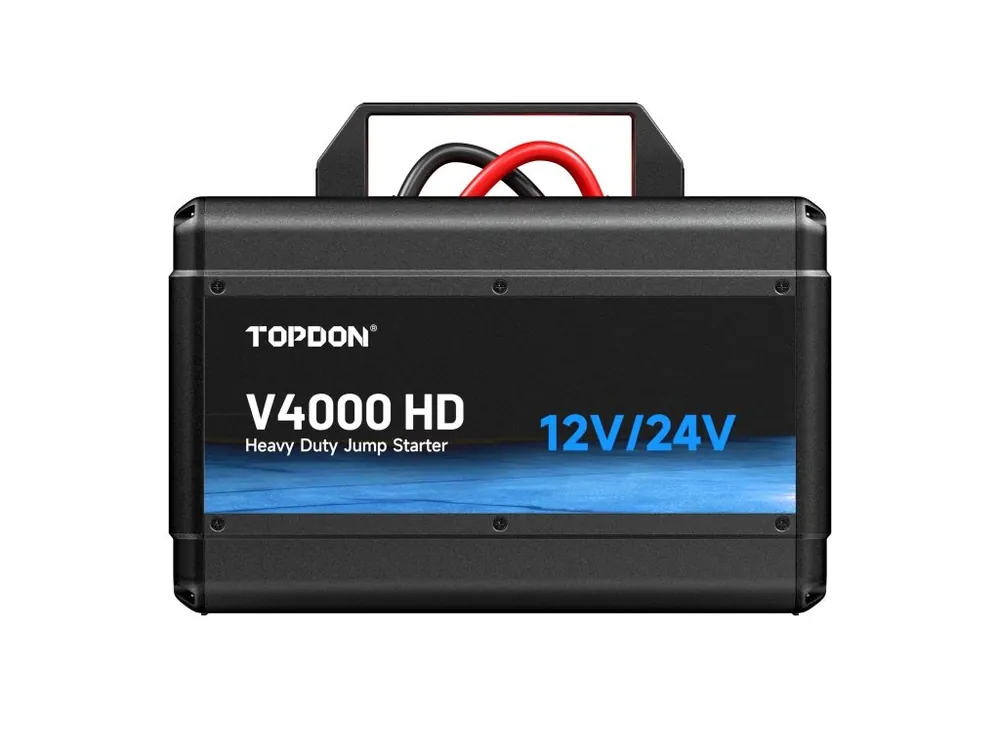 Ihned K Objednání TOPDON Car Jump Starter V4000 HD/3000A (24V)/4000A (12V)/24000mAh/16l benzín/16l diesel/LED světlo