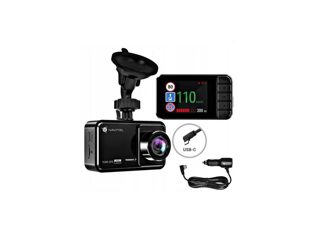 Super Cena NAVITEL R385 GPS FHD kamera do auta (driver cam 2K 2560x1440, lcd 2in 320x240) černá