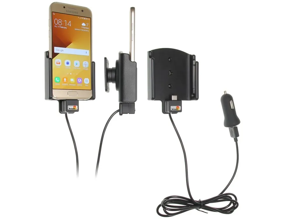 Brodit držák do auta nastavitelný s USB-C a nabíjením z cig. zapalovače/USB š.62-77 mm, tl. 6-10 Omezená Nabídka